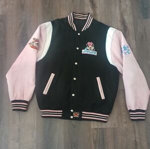 Vintage Rare Disney Mini Mouse Bomber Racing Jacket Reverisable JH House Size XL